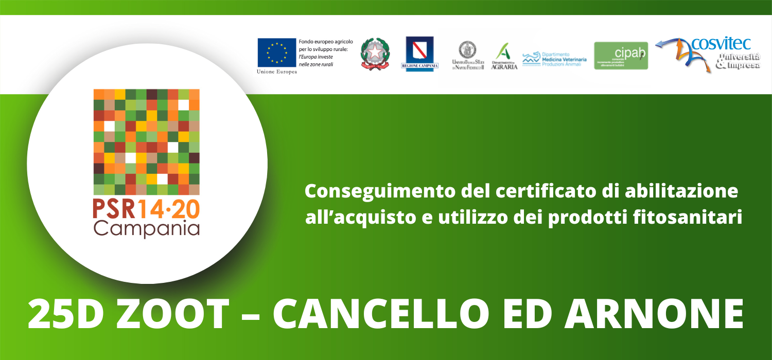 Conseguimento del certificato di abilitazione all’acquisto e utilizzo dei prodotti fitosanitari | 25D ZOOT Cancello ed Arnone